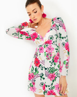Lilly Pulitzer Anne Skirted Romper In Coconut Safari Sanctuary