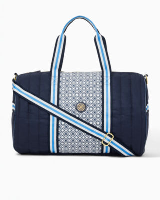 Quilted Puffer Halton Duffel Bag, Low Tide Navy, large - Lilly Pulitzer