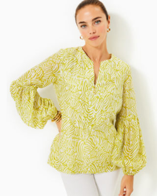 Laurelie Top, Jardin Green Zee Bebe, large - Lilly Pulitzer