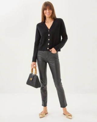 Lilly Pulitzer Tippery Cashmere Cardigan In Black