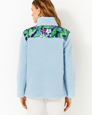 Wallen Sherpa Half Zip Jacket, Bonaire Blue, large image 1 - Lilly Pulitzer