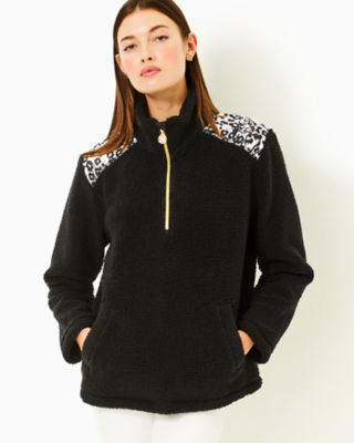Wallen Sherpa Half Zip Jacket, Noir, large image 2