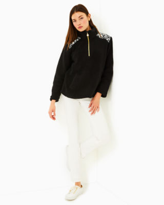 Wallen Sherpa Half Zip Jacket, Noir, large image 3