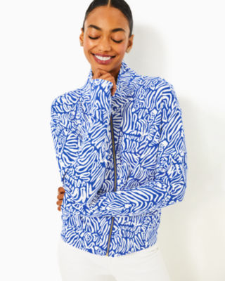 UPF 50+ Wrenley Zip-Up Jacket, Martinique Blue Zee Bebe, large - Lilly Pulitzer