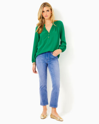 27" Liza High Rise Crop Flare Jean, , large  - Lilly Pulitzer
