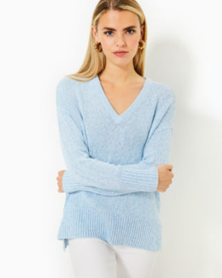 Bedford Sweater, Bonaire Blue Marl, large - Lilly Pulitzer