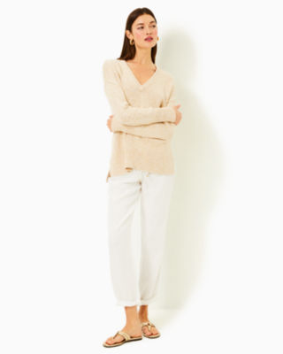 Bedford Sweater, Wicker Tan Marl, large image 3 - Lilly Pulitzer