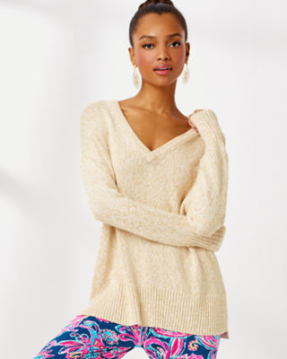 Bedford Sweater, Wicker Tan Marl, large image 4 - Lilly Pulitzer