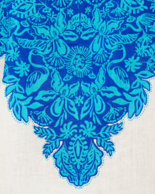 Kiran Button Down Top, Breezy Aqua Jungle Escape Engineered Woven Top, large image 4