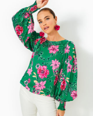 Alfreda Long Sleeve Top, Multi Safari Sanctuary, large - Lilly Pulitzer