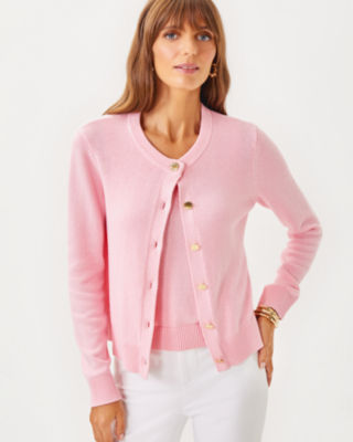 Amalia Cardigan, Pink Muse, large - Lilly Pulitzer