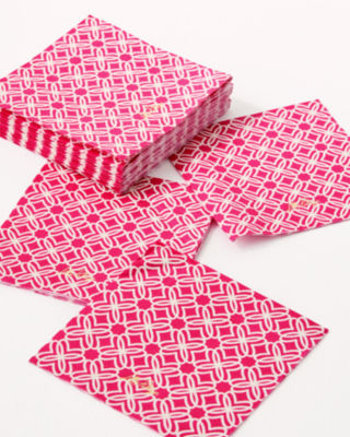 Paper Cocktail Napkins, Vanilla Spice X Raspberry Rouge Butterfly Pattern Home, large - Lilly Pulitzer