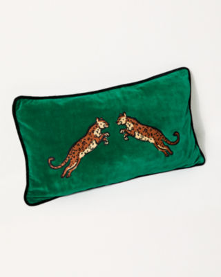 Lumbar Embroidered Velvet Pillow Case, , large  - Lilly Pulitzer