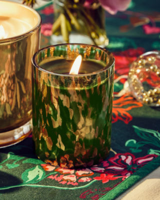 Speckled Holiday Candle, Villa Green X Gold Metallic, large - Lilly Pulitzer