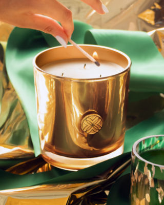 Gold Glass Candle, , large  - Lilly Pulitzer