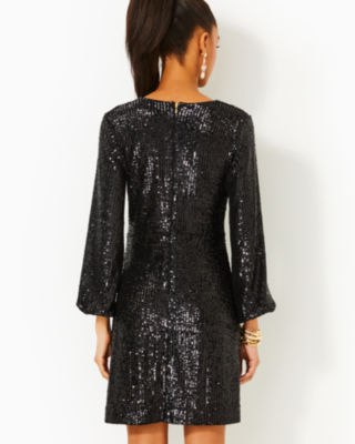 Lilly Pulitzer Estrella Sequin Dress In Noir Treasure Box Sequin Knit