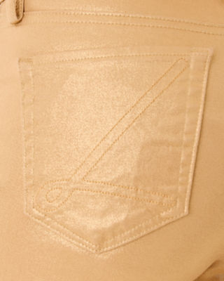 28" Liza Shimmer Crop Flare Jean, Gold Metallic, large image 5