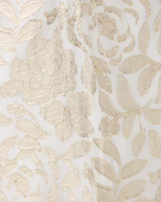 Evaline Silk Dress, Coconut Floral Bloom Silk Clip, large image 4