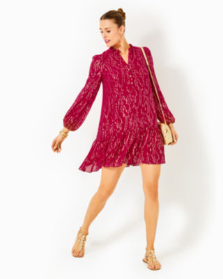 Lilly pulitzer red high quality silk dress