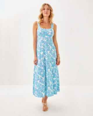 Dwyer Midi Dress, Jacaranda Blue Simply The Zest, large image 2