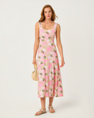 Dwyer Midi Dress, Pistachio Macaron Bees Knees, large