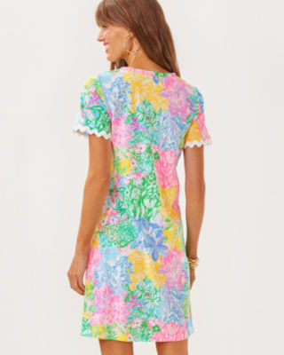 Cody Short Sleeve Dress, Multi Bright Delight Patch, large image 1