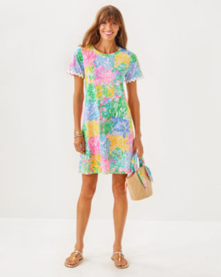 Cody Short Sleeve Dress, Multi Bright Delight Patch, large image 3