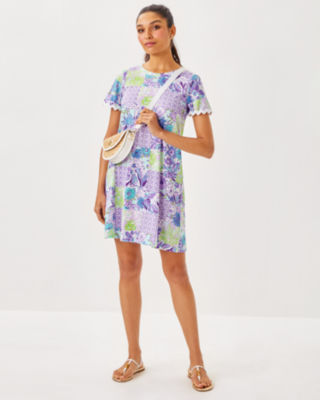 Cody Short Sleeve Dress, Multi Juicy Story Patch, large image 3