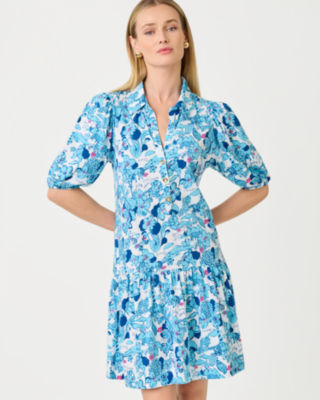 Bingley Dress, Capri Blue North Carolina Destination, large