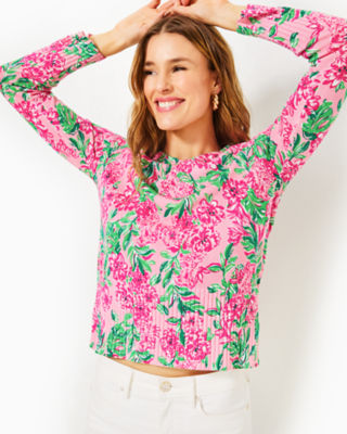 Salima Sweater, Conch Shell Pink Koala La La, large - Lilly Pulitzer