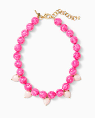 Lilly x Lele Heart Country Club Necklace, Passion Fruit Pink, large  - Lilly Pulitzer