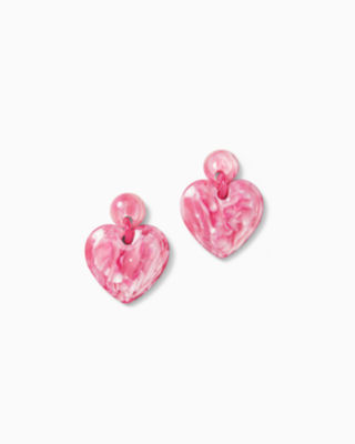 Lilly Pulitzer Lilly X Lele Heart Drop Earrings In Passion Fruit Pink