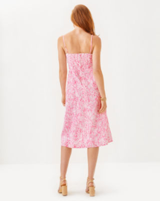 Allarie Midi Dress, Rousseau Pink Tulip To Tango, large image 2