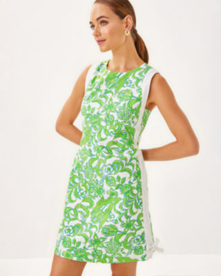 Beckler Shift Dress, Resort White Daffodil Hill, large