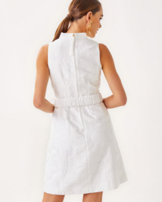 Tazie Dress, Resort White Peony Bloom Organza Jacquard, large image 1