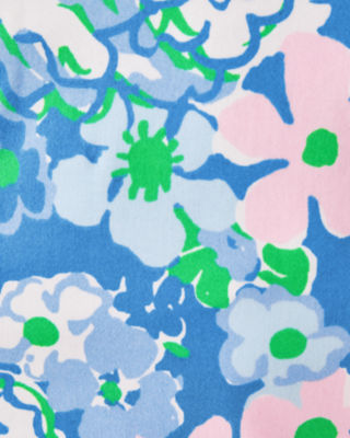 The Short Sleeved Lilly Shift Dress, Sunwashed Blue Plumes In Bloom, large image 3