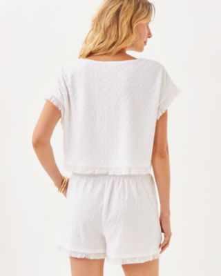 Azzi Terry Cover-Up Top, Resort White Lil Butterfly Pattern, large image 1