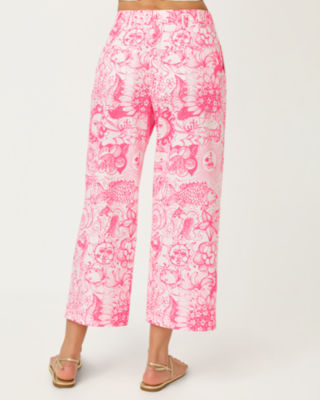 25" Mandalay Wide Leg Crop Pant, Cherry Blossom Pink Fleur De Lilly, large image 1