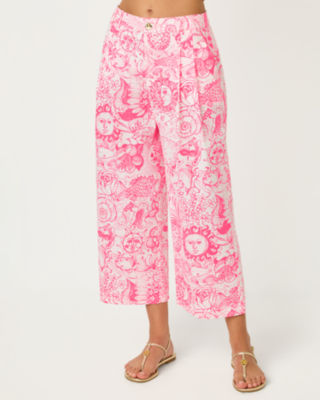 25" Mandalay Wide Leg Crop Pant, Cherry Blossom Pink Fleur De Lilly, large image 2