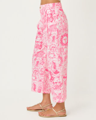 25" Mandalay Wide Leg Crop Pant, Cherry Blossom Pink Fleur De Lilly, large image 3