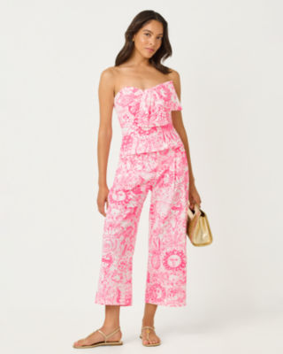 25" Mandalay Wide Leg Crop Pant, Cherry Blossom Pink Fleur De Lilly, large image 4