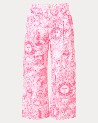 25" Mandalay Wide Leg Crop Pant, Cherry Blossom Pink Fleur De Lilly, large image 6