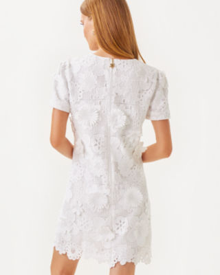 Malena Lace Dress, Resort White Passion Flower 3d Lace, large image 1