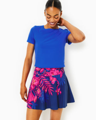 UPF 50+ Luxletic Barcelona High Rise Skort, Blue Med Never Ending Summer Engineered Skort, large - Lilly Pulitzer