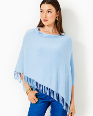 Gato Poncho, Heathered Bonaire Blue, large - Lilly Pulitzer