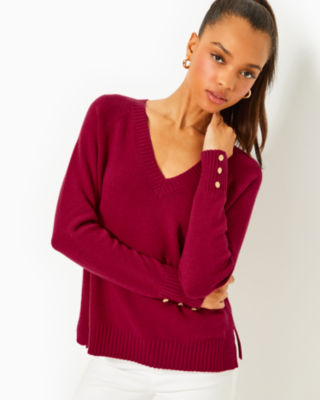 Kaycee Sweater, Malbec Red, large - Lilly Pulitzer