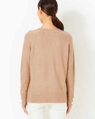 Kaycee Sequin Sweater, Gold Metallic, large image 1 - Lilly Pulitzer