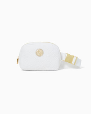 Jeanie Quilted Belt Bag, Resort White Butterfly Quilted Knit, large - Lilly Pulitzer