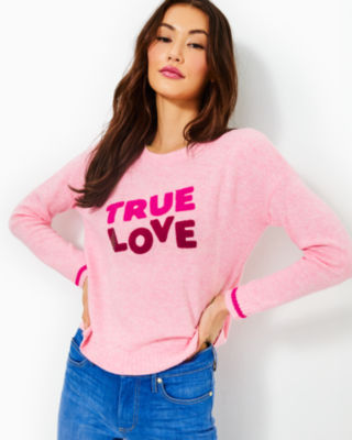 Pippy Sweater, Heathered Conch Shell Pink True Love Boucle, large image 2