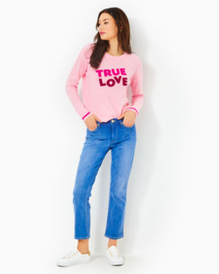 Pippy Sweater, Heathered Conch Shell Pink True Love Boucle, large image 3